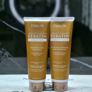 fidelité smooth & repair línea keratina (shampoo y acondicionador)