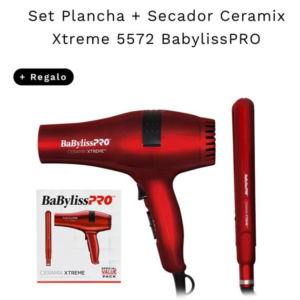 set babyliss pro ceramix xtreme plancha + secador